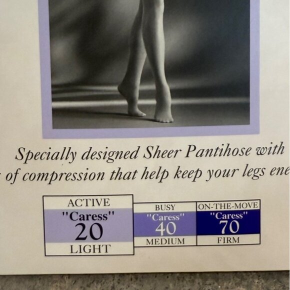 Sheer Caress Extra Support Pantyhose Sandalfoot Sz Average Color Bone Hosiery - Picture 5 of 10